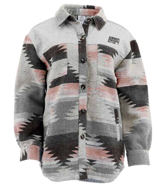 Sawdust City Aztec Jacket - Blue/Grey